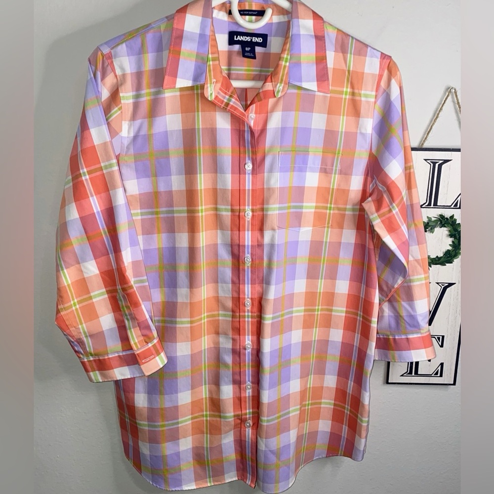 LANDS END BUTTON DOWN LONG SLEEVE SHIRT